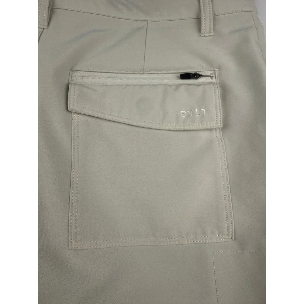 BYLT Kinetic Shorts Size M Stone Tan Performance Active Casual Stretch